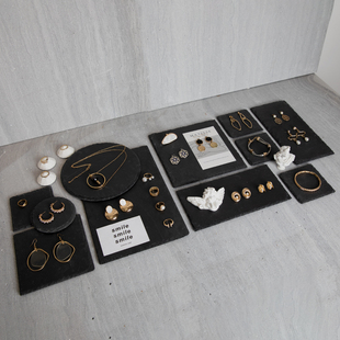 饰季陈列黑色首饰托盘创意组合饰品展示架服装店桌面收纳拍摄道具