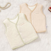 婴儿马甲春秋冬加厚外穿坎肩男童马夹女童宝宝新生儿童纯棉小背心