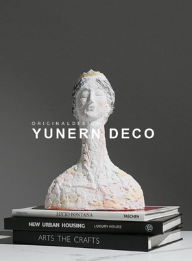 现代轻奢家居艺术创意玄关柜抽象人物雕塑摆件样板房间软装饰品