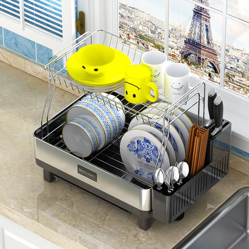 不锈钢厨房置物架碗架沥水架碗碟架用品用具晾碗筷收纳架