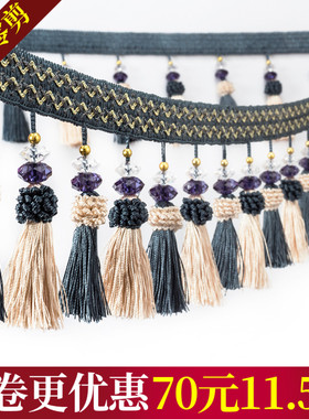 【支持零剪】13cmm窗帘花边吊穗花边装饰边水晶算盘珠子草莓11.5