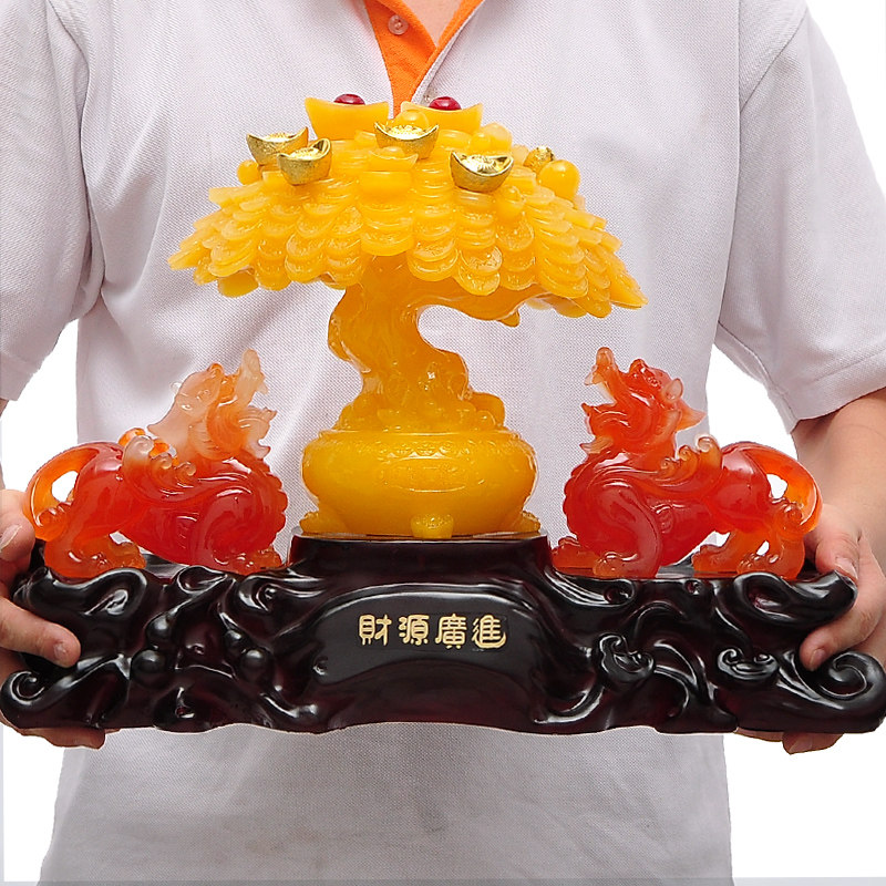 貔貅摆件招财树摇钱树发财u树工艺品开业乔迁礼品客厅办公室装饰