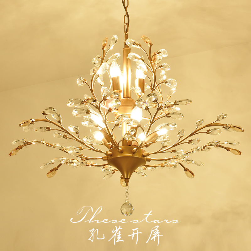 美式乡村吊灯客厅l卧室咖啡厅服装店玄关过道复古艺术欧式水晶吊