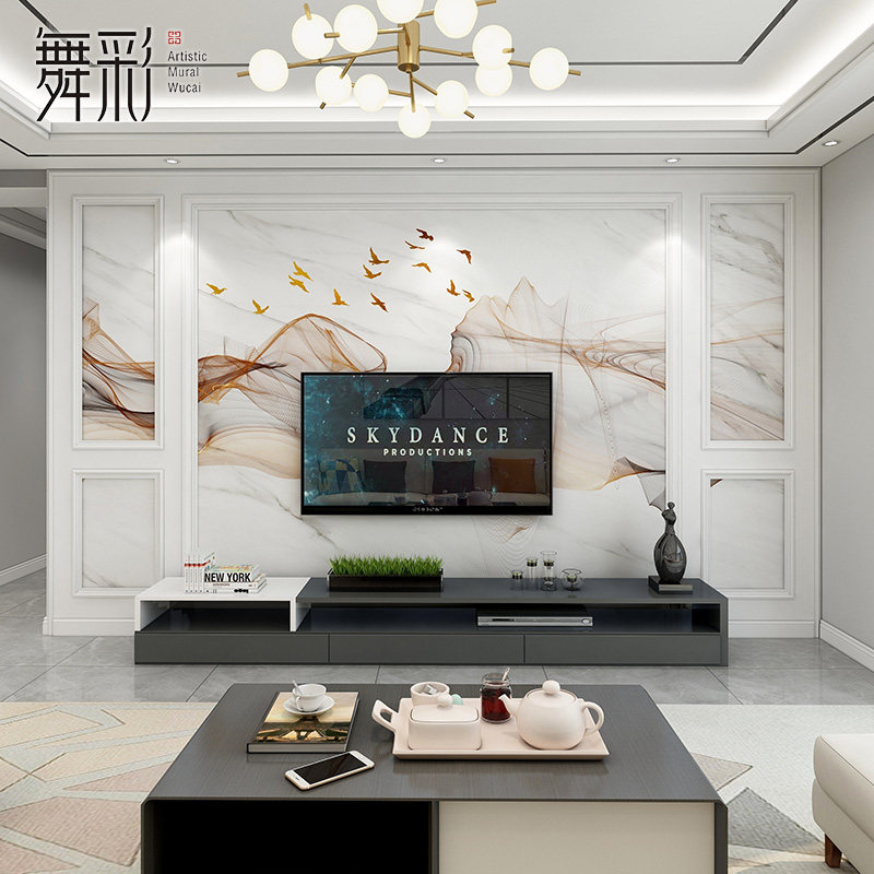 客厅壁纸现d代简约时尚线条大气电视背景墙墙布沙发影视墙装饰壁