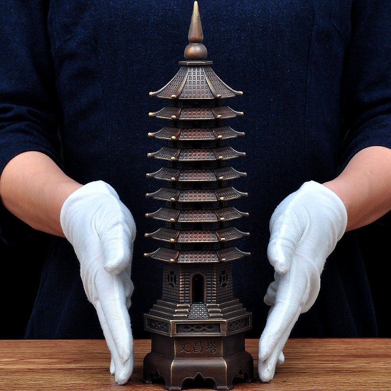 纯铜文昌塔摆件13层十三层工艺品七层J九层学生中高考书桌装饰品