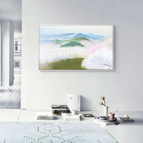 吉野 奥村土牛日式山水客厅装饰画餐厅挂画卧室床头壁画抽象油画图片