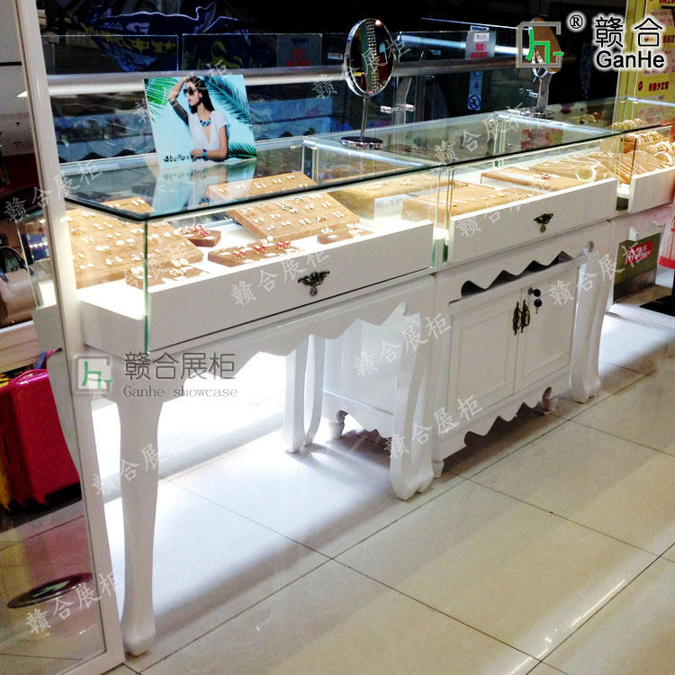 饰品展示柜 珠宝展示p柜台玻璃柜首饰展柜饰品柜台 精品烤漆柜