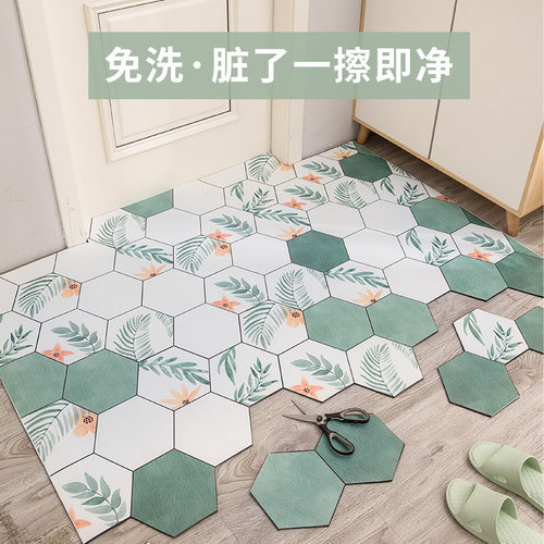 可擦洗入户门地垫家用免洗懒人玄关门E垫pvc可裁剪皮革地毯进门口