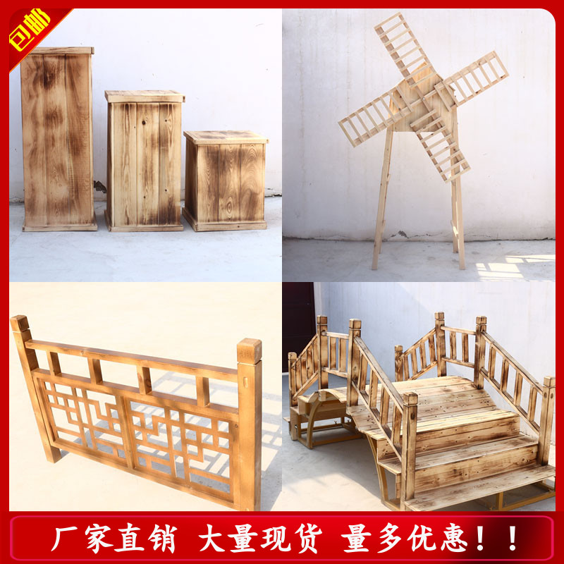 新款婚庆道具木质栅栏新中式路引婚礼布置实木围栏木桥鹊桥罗马柱