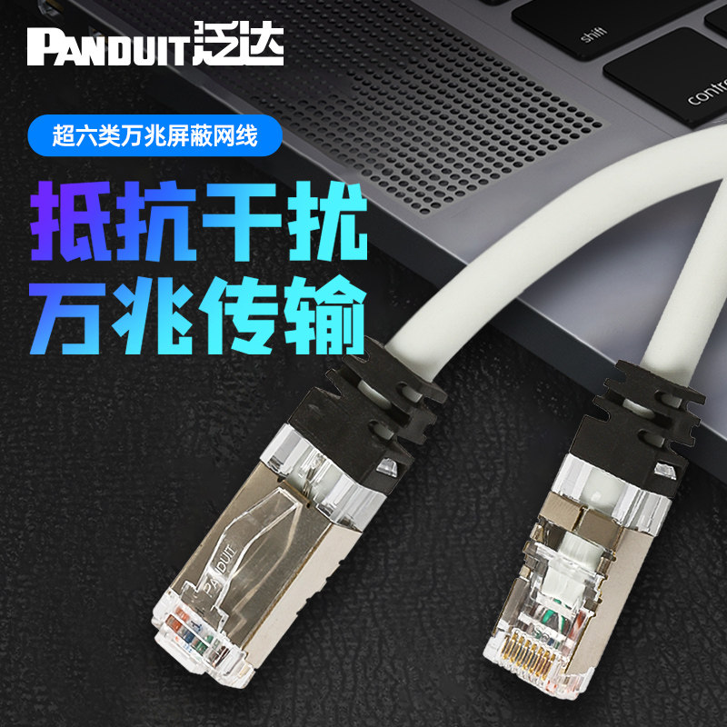 泛达超六类6a跳线万兆双屏蔽成品网T线电竞高速1米