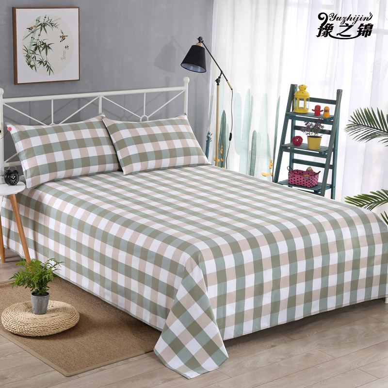 全棉色织老粗布床单单件 100%加厚人被单三件1.5米1.8m床