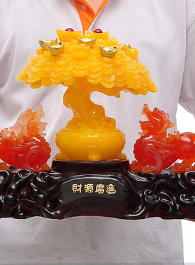 貔貅摆件招财树摇钱树发财树工艺品开业乔迁礼品客V厅办公室装饰