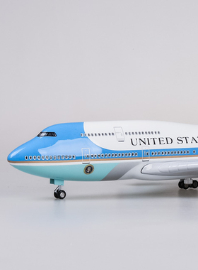 47cm带轮子带灯1:15v0空军一号仿真波音747客机飞机模型
