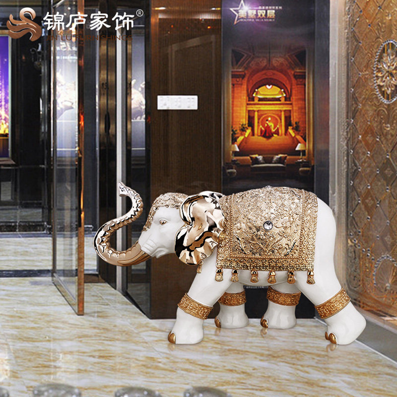 大号大象摆件欧式家居落r地摆设招财进宝客厅酒店店铺公司开业礼