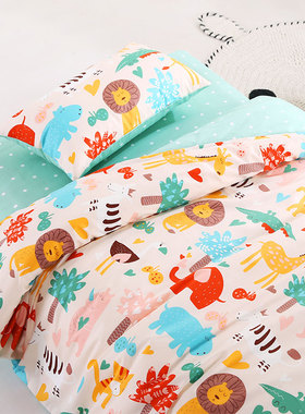 纯棉儿童被套单件婴儿宝宝120x150学生幼H儿园1.2m1.5卡通被罩定