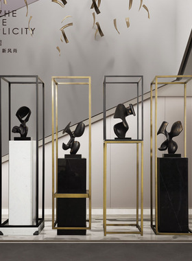 雕塑台摆件大f理石底座售楼处酒店大堂落地基座商业大厅装饰摆台