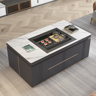 岩板小户a型全自动升降茶几冲茶一体家用多功能茶桌轻奢现代泡茶