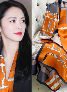 丝巾新款2021爆款大方巾女秋冬款洋气时尚O妈妈礼物气质围巾冬季