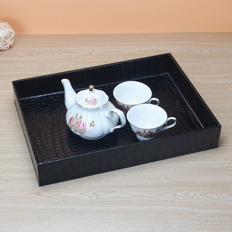 创意皮革托盘欧式木质 家用现代客厅茶几餐盘水杯茶盘 水果盘子大