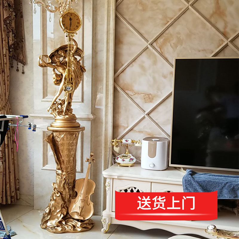 欧式落地钟客厅摆钟立式钟表摆件高端座钟家用新中式立钟轻奢大气