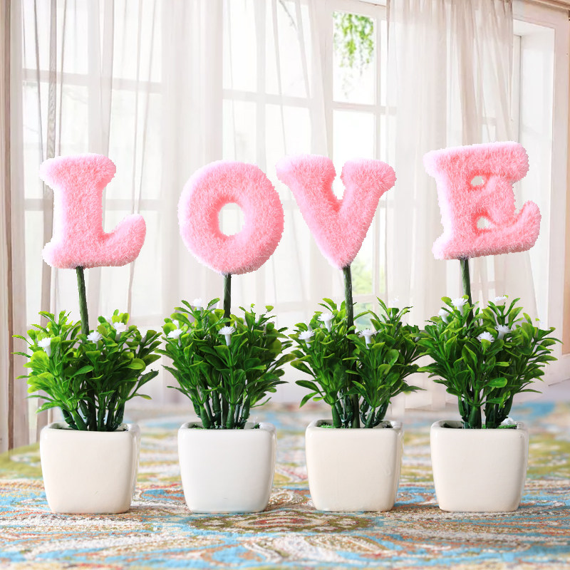 仿真小假小树草球盆景家居客厅桌面摆设装饰品