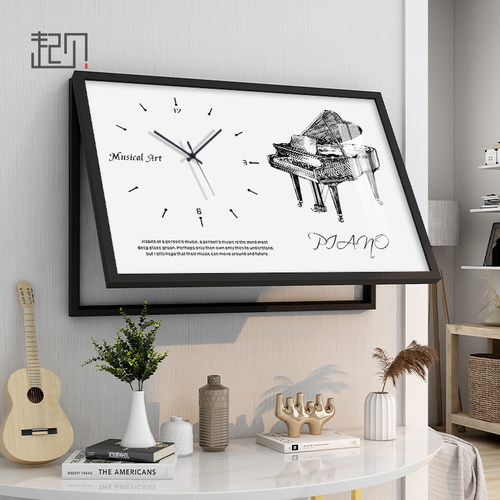 起贝电表箱装饰画带钟表现代简约客厅餐厅配电箱遮挡钢琴时钟挂画