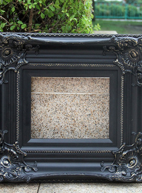 欧式实木角框定制油画框黑色做旧画框相框宽度厚度.m