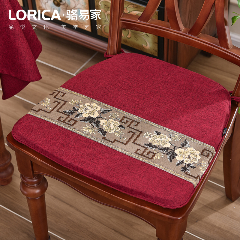 中式餐椅垫红色喜庆红木餐桌椅子坐垫实木垫子家用马蹄形座垫