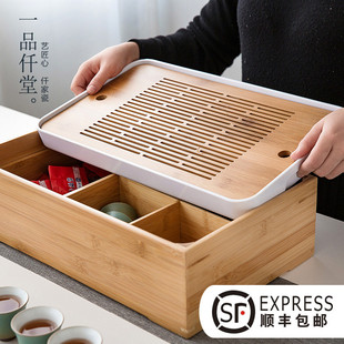 干泡大号茶盘功夫茶具套装 日式 家用简约托盘茶台茶海多功能收纳盒