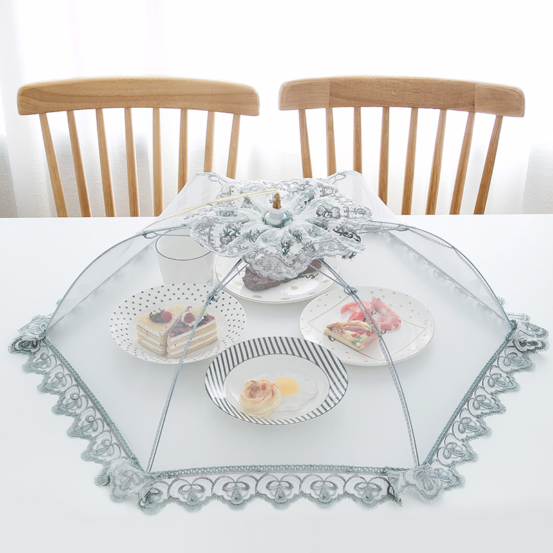 餐桌菜罩防尘罩遮挡菜罩饭盖菜罩家用圆形可折叠夏季桌盖菜罩伞