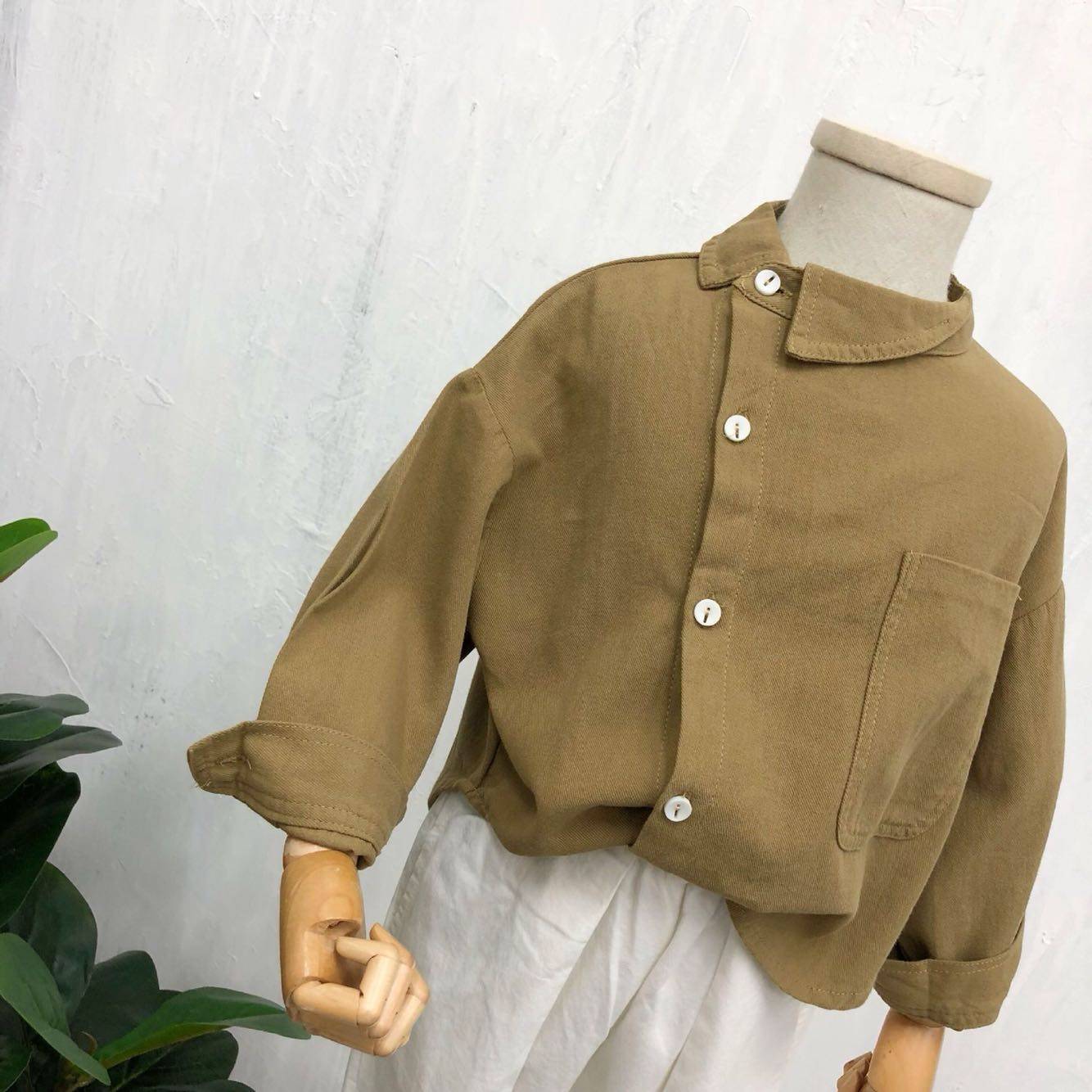 布衣风格 韩国童装男童女童不对称小翻领长袖纯棉衬衣春装白衬衫,童装/婴儿装/亲子装,衬衫,淘宝优惠券,粉丝福利购,淘宝优惠卷