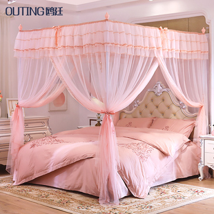 宫廷落地网红ins蚊帐1.5m1.8m床家用支架公主风加密加厚纹账 新款