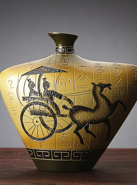 博古架摆件陶艺术创意精致中式仿古禅意酒柜装饰小饰品复古中国风