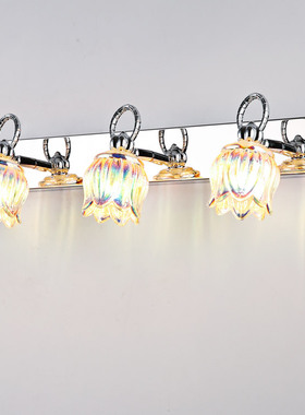 镜前灯化梳妆台侧所免打床头壁彩色玻璃罩头灯具