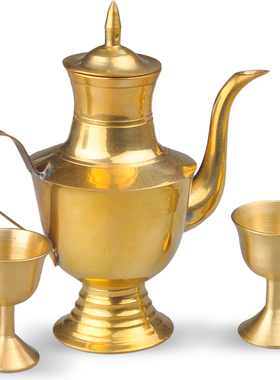 普生缘纯铜酒壶酒杯可自用观音道具工艺品倒酒大小号摆件