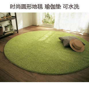 丝毛圆形地毯健身瑜伽地垫吊篮藤椅电脑椅垫客厅卧室可Y爱床边地