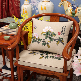 中式椅子坐垫红木沙发太师圈椅官帽餐椅茶座垫子乳胶海绵定做防滑