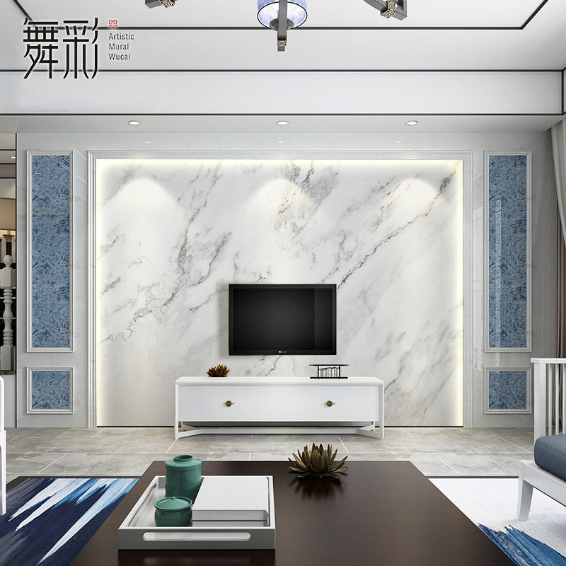 现代简约客厅电视背景墙壁纸大理石纹墙纸3d装饰壁画影视墙布无缝
