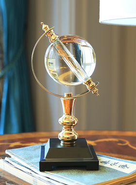 欧式水晶球摆件办公室地球仪客厅酒柜电视柜N轻奢风书房桌面装饰