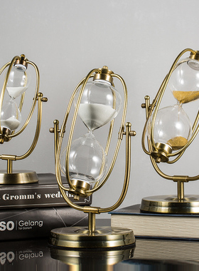 时间沙漏计时器创意金属书房客厅办公室桌面摆件家居饰品生日礼物