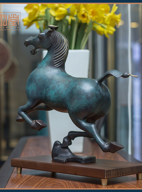 铜韵堂丨文创马踏飞燕仿古青铜摆件马到成功家居饰高档礼品送领导
