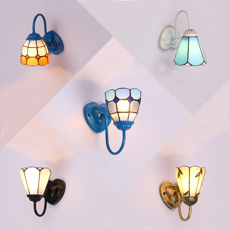 地中海单头双头壁灯卧室床头灯 客厅背景墙室内个性走廊阳台壁灯