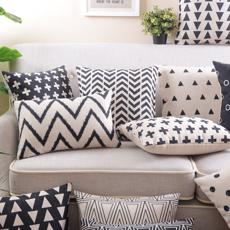 条纹时尚沙发大号靠垫抽象几何样板间咖啡馆抱枕座椅腰靠腰枕,居家布艺,靠垫/抱枕,淘宝优惠券,粉丝福利购,淘宝优惠卷