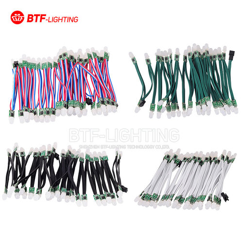 热卖LED圆形RGB草帽灯珠可寻址WS2811芯片12mm焊线5V/12V外露灯串