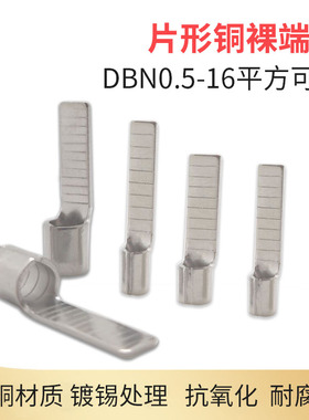 紫铜/国标DBN1.25-10/14/18片形接线裸端子冷压插片2/5.5/8焊口
