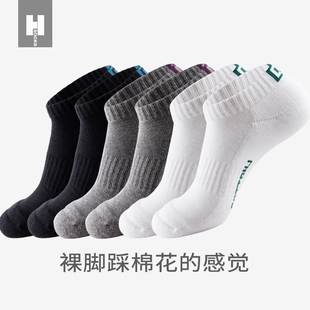 吸汗浅口毛巾船袜运动袜低帮跑步袜毛圈棉袜 厚款 袜子男士 短袜四季