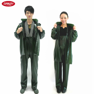 千里雨大帽檐骑手雨衣牛筋加厚雨裤套装步行摩托骑行农场防油酸