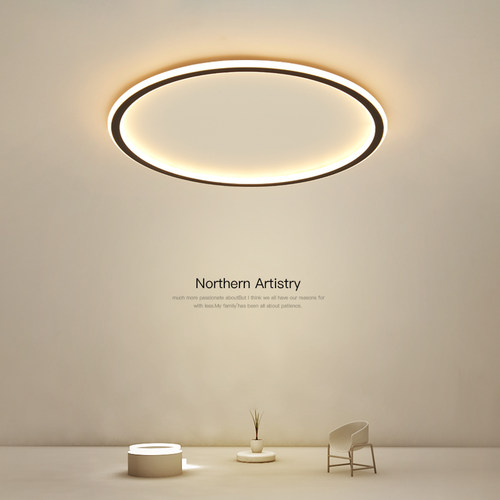 吸顶灯led卧室灯现代简约圆形北欧大气家用客厅时尚房间书房灯具