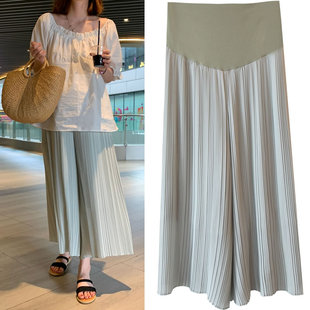 孕妇裤阔腿裤夏垂感夏季薄v款春秋外穿裤子大码高级时尚孕妇装夏