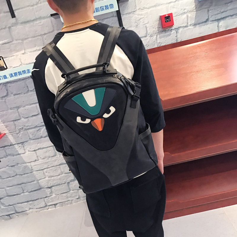 潮牌双肩包男韩版大学生书包潮流时尚青年百搭个性电脑背包男旅行